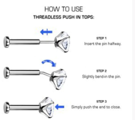 Push In Jeweled Ball Titanium