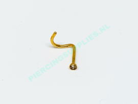 Gold Colored neuspiercing 2 mm steentje