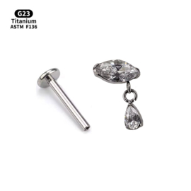 Top Oval + Zirconia Titanium
