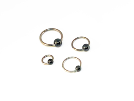 Ball Closure Rings met hematiet Ball 1,6 mm