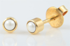 Schietoorbel Pearl  Goldplated 4mm