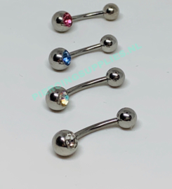 Baby Jeweled Navelpiercing 8mm diverse kleuren