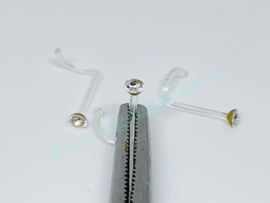 Flexiplastic Neus Piercing met steentje Crystal