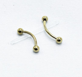 Gold Titanium  Curved Barbells 1.2 mm