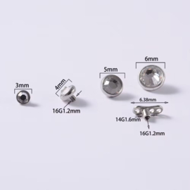 Dermal disk / steentjes 3 mm Crystal