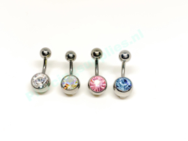 Single jeweled navelpiercings