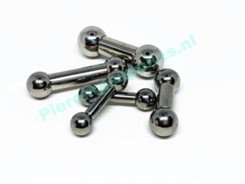 Barbells 4mm dik en diverse maten met 8mm ballen