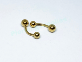 Gold Colored Navelpiercing 1.6 x 10mm