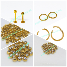 Gold Colored Steel Piercings