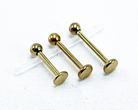 Gold Titanium Labrets 1.2 mm