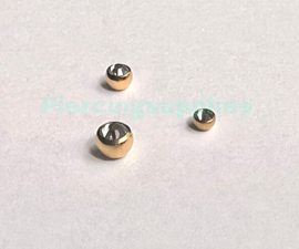 Gold Titanium Screw on ball 1.2 mm met extra groot steentje