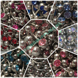 Jeweled Navelpiercing 6mm diverse kleuren