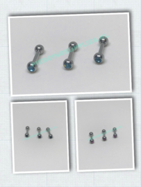 Tragus Barbell 1.2 x 4.5 diverse kleuren