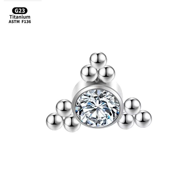 Beaded center stone top