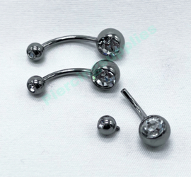 Internal Double Jeweled Navel Piercing