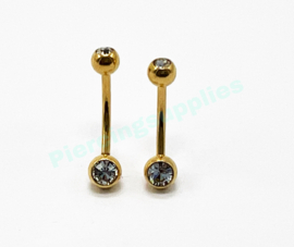 Gold Titanium Baby Double Jeweled Navelpiercings