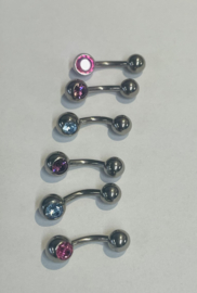 SALE !!! Titanium Baby Single Jeweled Navel piercings