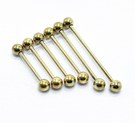 Gold Titanium  Barbells 1.6 mm