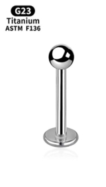 Labret Studs 1.0 Titanium met 2,5 mm ball