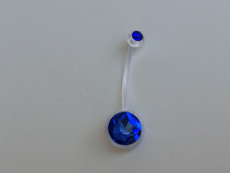 navelpiercing Blauw | Flexi plastic zwangerschapspiercings | PiercingSupplies