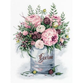 Borduurpakket Watercolor Bouquet - PANNA
