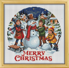 Borduurpakket Awesome Pattern Studio -  Snowy Christmas Day - Sneeuwachtige Kerstdag