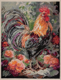 AH-268 Borduurpakket ABRIS ART - The Rooster in the Yard - De haan in de Tuin