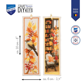 BLADWIJZER KIT Herfst (set van 2) (5.4 kruisjes per cm)