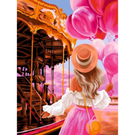 DP - Canvas op houten frame - FAIRYTALE CAROUSEL - 30 x 40 cm