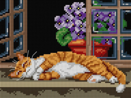 3624 - A Cat on the Window Sill 18x24 cm (STRAMIEN)