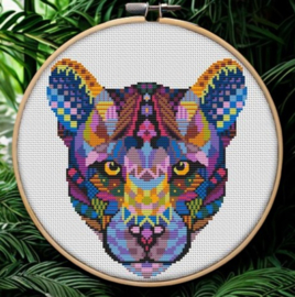 Borduurpakket Mandala Panter - 243 - Awesome Pattern Studio