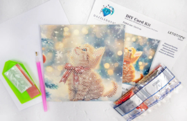 480-787 Merry Meow – DIY Diamond Painting Christmas Card