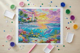 LDS 7014 Dolphin’s Paradise - Diamond Painting - Letistitch (45 x 37)