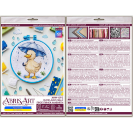 AHM-093 Borduurpakket ABRIS ART - Ducklings Walk - De Eend aan de Wandel