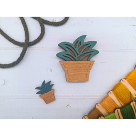 Houten Naaldendoosje Succulent