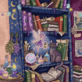 Borduurpakket LETI L10-015 - The Magic Shelf - The Magische Boekenplank - Leti Stitch