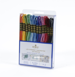 DMC MOULINÉ PACK  VARIEGATED 12 STRENGEN (4mtr per streng)