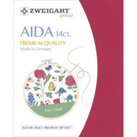 PREMIUM PRECUT STERN AIDA - 48X53CM - (9020) BURGUNDY 14 count