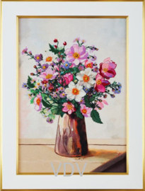 0106 - Vrij borduren borduurpakket VDV (gedeeltelijk kraaltjes) - Floral Tenderness - Bloemen Zachtheid