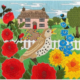 BORDUURPAKKET KATE HEISS Silken Scenes - Cottage Garden (Long Stitch)