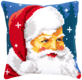 Kerst Kruissteek kussen Kind Santa 40 x 40 cm