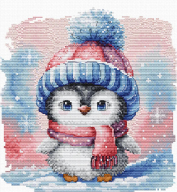 047 - Borduurpakket AVA Stitch - Frost penguin friend  - IJzige pinguin vriend