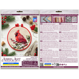 AHM-096 Borduurpakket ABRIS ART - Winter Cardinal - Cardinaalvogel