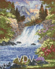 029 - Borduurpakket VDV - Mountain Waterfall - Bergwaterval