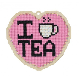 Setje met houten figuurtje DP I LOVE TEA