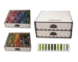 .Luca-S borduurgaren kast - 520 kleuren - 10 kleuren per draadhouders - 2 lades
