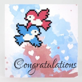 Diamond Painting kaart Wizardi - Gefeliciteerd - 14 x 14 cm