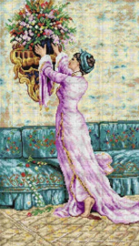 Voorbedrukt stramien Vrouw met Vaas - ORCHIDEA 40 x 70