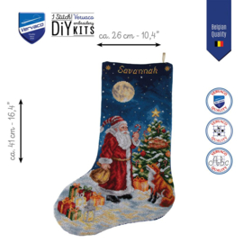 Borduurpakket Vervaco - Christmas stocking kit Ontmoeting op kerstavond -  PN-0246730