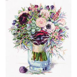 Borduurpakket Bouquet With Anemones - PANNA